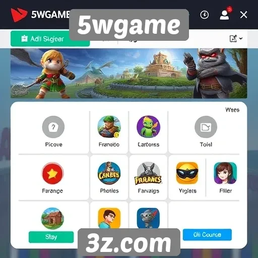 Exploração da interface de usuário do 5wgame
